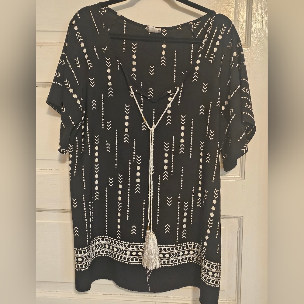 Black Espressa Tunic Blouse 2XL  * 4/$20 *